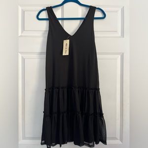 NWT Mikey & Joey Black Layered Tiered Mesh/Tulle Sleeveless Dress Size XS